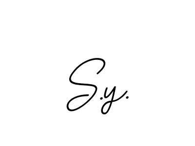 Make a beautiful signature design for name S.y.. With this signature (BallpointsItalic-DORy9) style, you can create a handwritten signature for free. S.y. signature style 11 images and pictures png