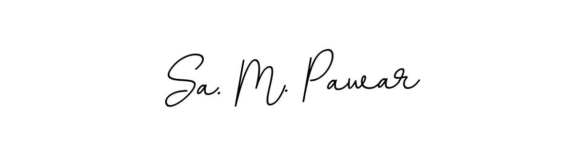 Use a signature maker to create a handwritten signature online. With this signature software, you can design (BallpointsItalic-DORy9) your own signature for name Sa. M. Pawar. Sa. M. Pawar signature style 11 images and pictures png