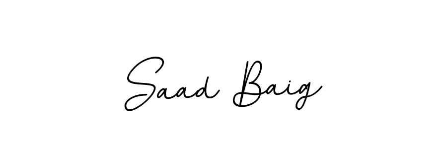 This is the best signature style for the Saad Baig name. Also you like these signature font (BallpointsItalic-DORy9). Mix name signature. Saad Baig signature style 11 images and pictures png