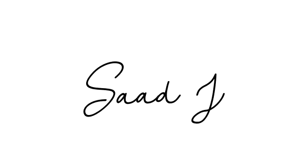 This is the best signature style for the Saad J name. Also you like these signature font (BallpointsItalic-DORy9). Mix name signature. Saad J signature style 11 images and pictures png