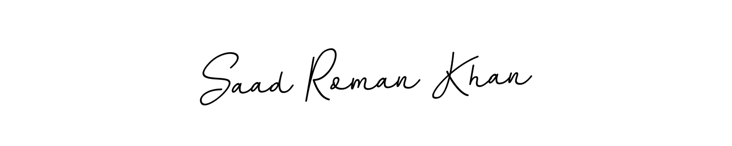 This is the best signature style for the Saad Roman Khan name. Also you like these signature font (BallpointsItalic-DORy9). Mix name signature. Saad Roman Khan signature style 11 images and pictures png