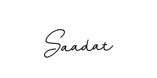 Use a signature maker to create a handwritten signature online. With this signature software, you can design (BallpointsItalic-DORy9) your own signature for name Saadat. Saadat signature style 11 images and pictures png