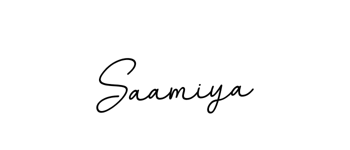 Use a signature maker to create a handwritten signature online. With this signature software, you can design (BallpointsItalic-DORy9) your own signature for name Saamiya. Saamiya signature style 11 images and pictures png