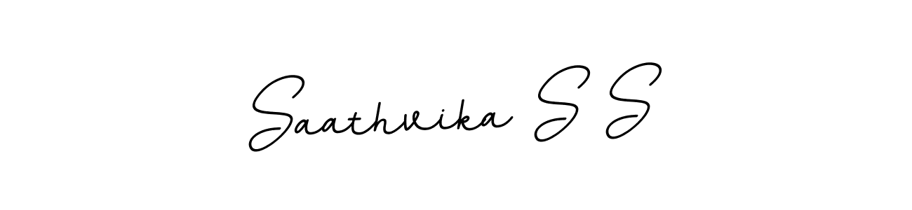 This is the best signature style for the Saathvika S S name. Also you like these signature font (BallpointsItalic-DORy9). Mix name signature. Saathvika S S signature style 11 images and pictures png