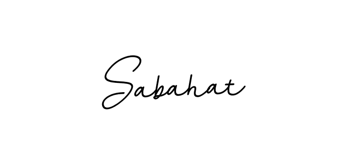 Use a signature maker to create a handwritten signature online. With this signature software, you can design (BallpointsItalic-DORy9) your own signature for name Sabahat. Sabahat signature style 11 images and pictures png