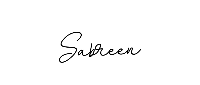 Use a signature maker to create a handwritten signature online. With this signature software, you can design (BallpointsItalic-DORy9) your own signature for name Sabreen. Sabreen signature style 11 images and pictures png