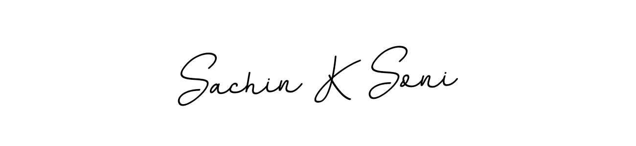 How to make Sachin K Soni name signature. Use BallpointsItalic-DORy9 style for creating short signs online. This is the latest handwritten sign. Sachin K Soni signature style 11 images and pictures png