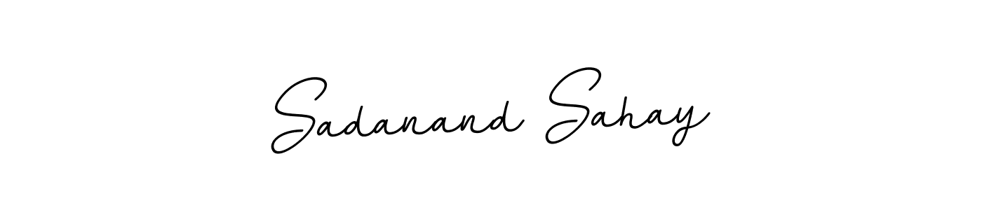 The best way (BallpointsItalic-DORy9) to make a short signature is to pick only two or three words in your name. The name Sadanand Sahay include a total of six letters. For converting this name. Sadanand Sahay signature style 11 images and pictures png