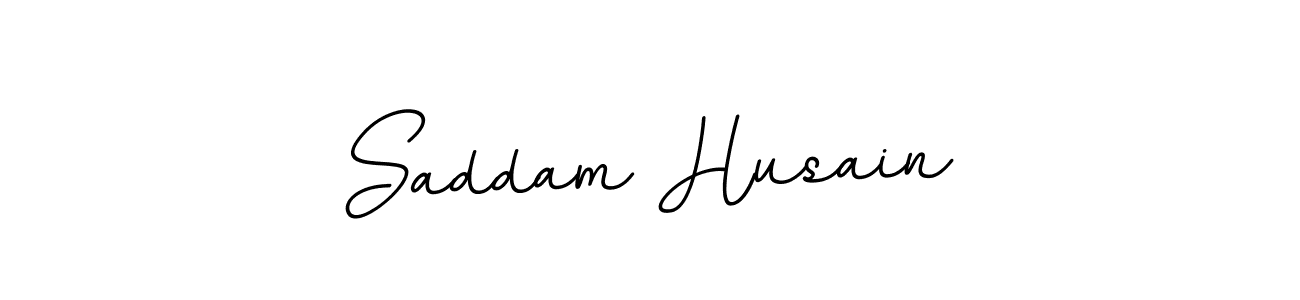 How to make Saddam Husain name signature. Use BallpointsItalic-DORy9 style for creating short signs online. This is the latest handwritten sign. Saddam Husain signature style 11 images and pictures png