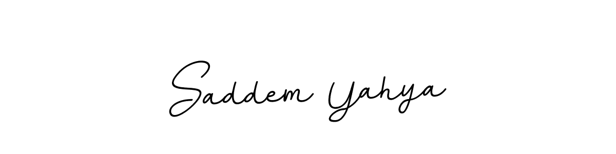 How to make Saddem Yahya name signature. Use BallpointsItalic-DORy9 style for creating short signs online. This is the latest handwritten sign. Saddem Yahya signature style 11 images and pictures png