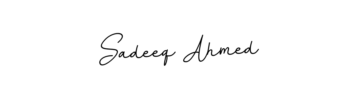 Use a signature maker to create a handwritten signature online. With this signature software, you can design (BallpointsItalic-DORy9) your own signature for name Sadeeq Ahmed. Sadeeq Ahmed signature style 11 images and pictures png