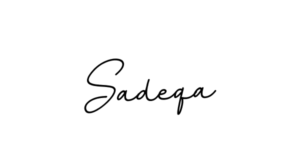 Use a signature maker to create a handwritten signature online. With this signature software, you can design (BallpointsItalic-DORy9) your own signature for name Sadeqa. Sadeqa signature style 11 images and pictures png