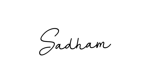 Make a beautiful signature design for name Sadham. With this signature (BallpointsItalic-DORy9) style, you can create a handwritten signature for free. Sadham signature style 11 images and pictures png