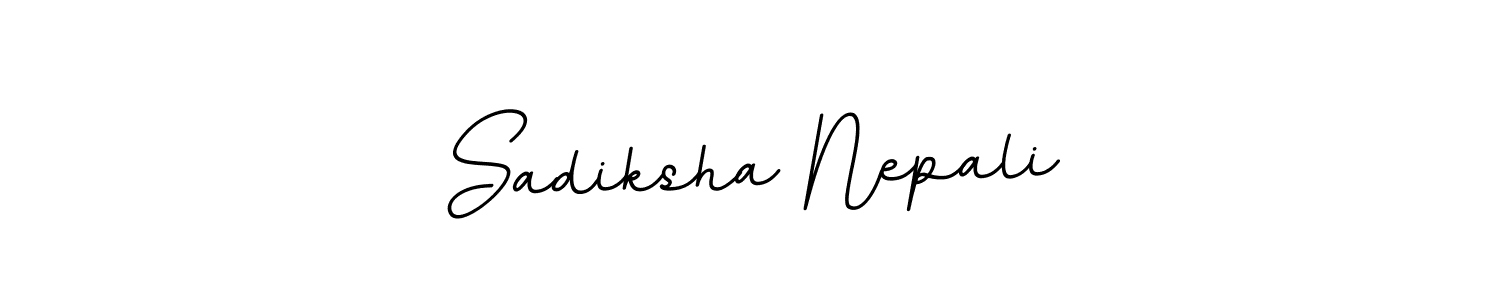 How to make Sadiksha Nepali name signature. Use BallpointsItalic-DORy9 style for creating short signs online. This is the latest handwritten sign. Sadiksha Nepali signature style 11 images and pictures png