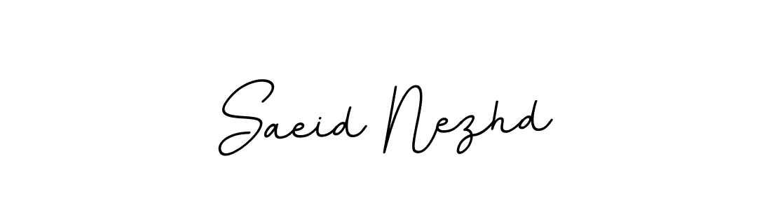 You should practise on your own different ways (BallpointsItalic-DORy9) to write your name (Saeid Nezhd) in signature. don't let someone else do it for you. Saeid Nezhd signature style 11 images and pictures png