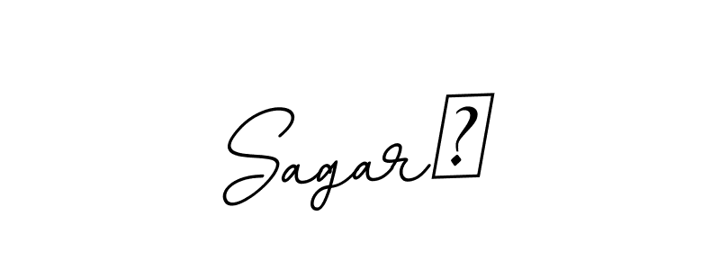 Design your own signature with our free online signature maker. With this signature software, you can create a handwritten (BallpointsItalic-DORy9) signature for name Sagar♡. Sagar♡ signature style 11 images and pictures png