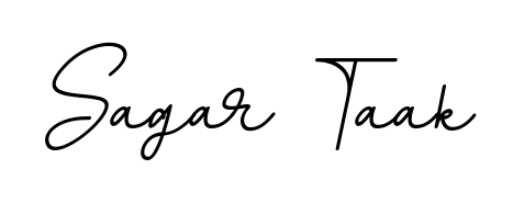 The BallpointsItalic-DORy9 typeface gives name Sagar Taak a refined look. Suitable for certificates, diplomas, and official verification. Sagar Taak signature style 11 images and pictures png
