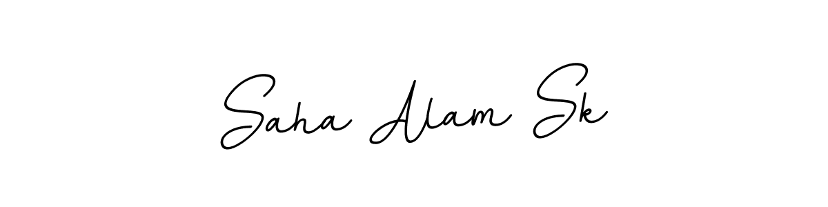 You should practise on your own different ways (BallpointsItalic-DORy9) to write your name (Saha Alam Sk) in signature. don't let someone else do it for you. Saha Alam Sk signature style 11 images and pictures png