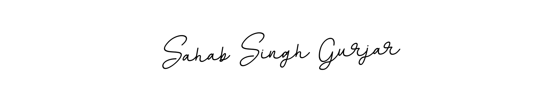 Create a beautiful signature design for name Sahab Singh Gurjar. With this signature (BallpointsItalic-DORy9) fonts, you can make a handwritten signature for free. Sahab Singh Gurjar signature style 11 images and pictures png
