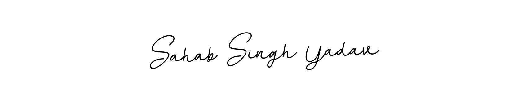 if you are searching for the best signature style for your name Sahab Singh Yadav. so please give up your signature search. here we have designed multiple signature styles  using BallpointsItalic-DORy9. Sahab Singh Yadav signature style 11 images and pictures png
