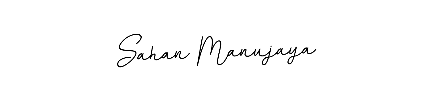 Create a beautiful signature design for name Sahan Manujaya. With this signature (BallpointsItalic-DORy9) fonts, you can make a handwritten signature for free. Sahan Manujaya signature style 11 images and pictures png