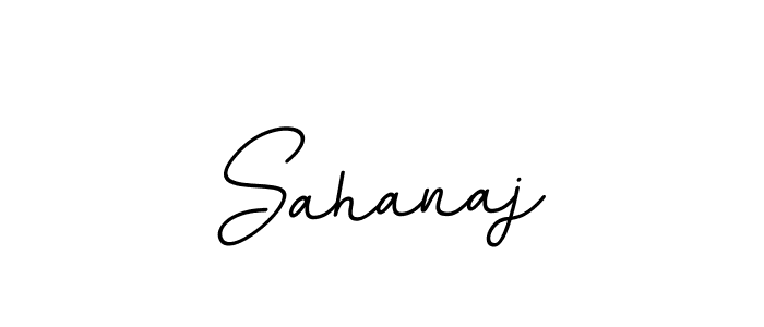 How to make Sahanaj name signature. Use BallpointsItalic-DORy9 style for creating short signs online. This is the latest handwritten sign. Sahanaj signature style 11 images and pictures png