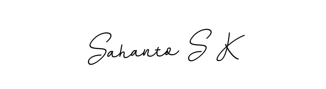 The best way (BallpointsItalic-DORy9) to make a short signature is to pick only two or three words in your name. The name Sahanto S K include a total of six letters. For converting this name. Sahanto S K signature style 11 images and pictures png