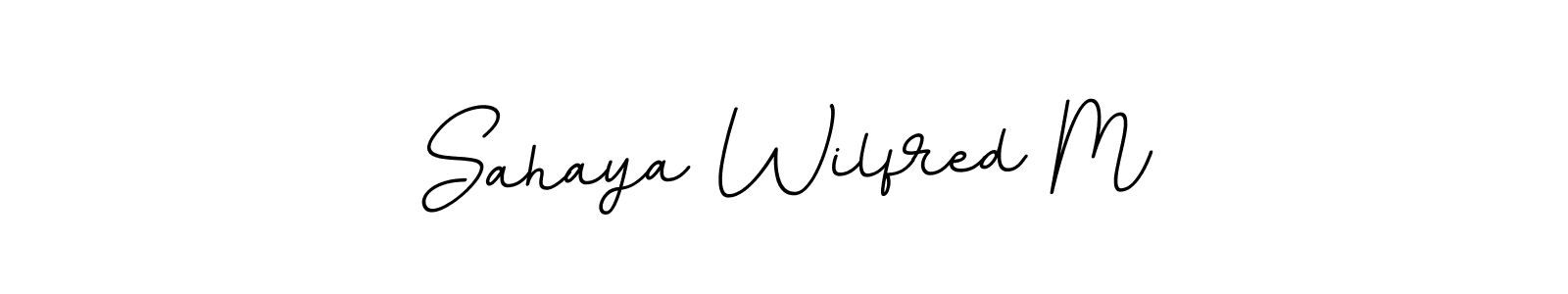 Use a signature maker to create a handwritten signature online. With this signature software, you can design (BallpointsItalic-DORy9) your own signature for name Sahaya Wilfred M. Sahaya Wilfred M signature style 11 images and pictures png