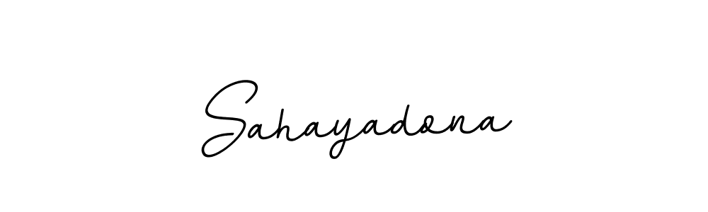 You should practise on your own different ways (BallpointsItalic-DORy9) to write your name (Sahayadona) in signature. don't let someone else do it for you. Sahayadona signature style 11 images and pictures png