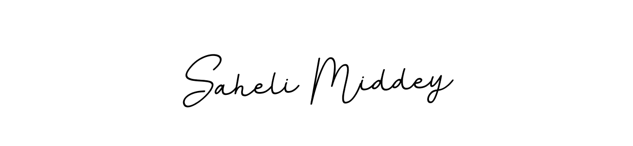 Use a signature maker to create a handwritten signature online. With this signature software, you can design (BallpointsItalic-DORy9) your own signature for name Saheli Middey. Saheli Middey signature style 11 images and pictures png