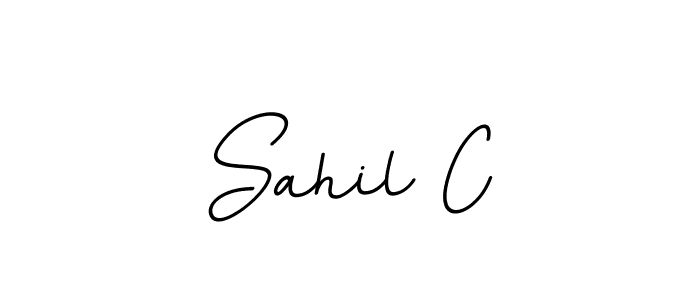 Create a beautiful signature design for name Sahil C. With this signature (BallpointsItalic-DORy9) fonts, you can make a handwritten signature for free. Sahil C signature style 11 images and pictures png