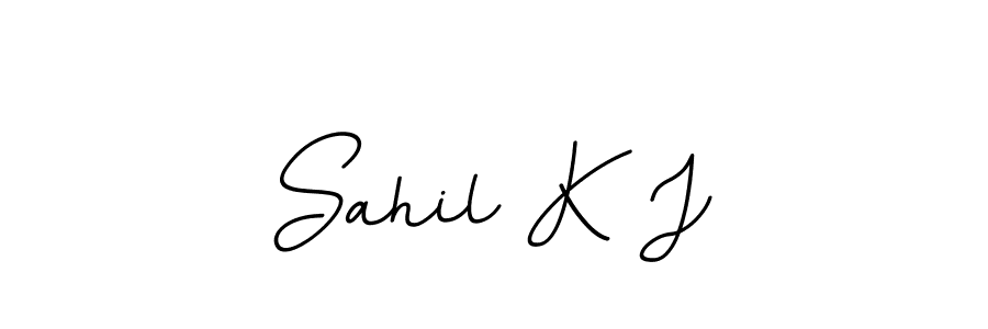 This is the best signature style for the Sahil K J name. Also you like these signature font (BallpointsItalic-DORy9). Mix name signature. Sahil K J signature style 11 images and pictures png