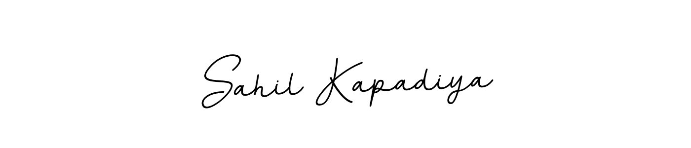 You should practise on your own different ways (BallpointsItalic-DORy9) to write your name (Sahil Kapadiya) in signature. don't let someone else do it for you. Sahil Kapadiya signature style 11 images and pictures png