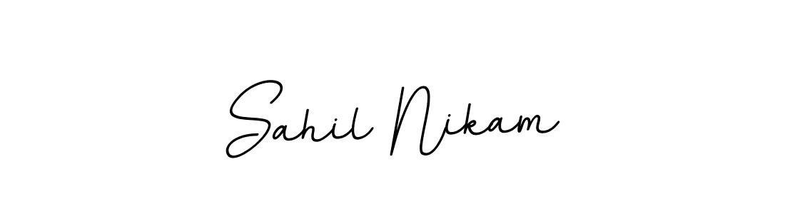 if you are searching for the best signature style for your name Sahil Nikam. so please give up your signature search. here we have designed multiple signature styles  using BallpointsItalic-DORy9. Sahil Nikam signature style 11 images and pictures png