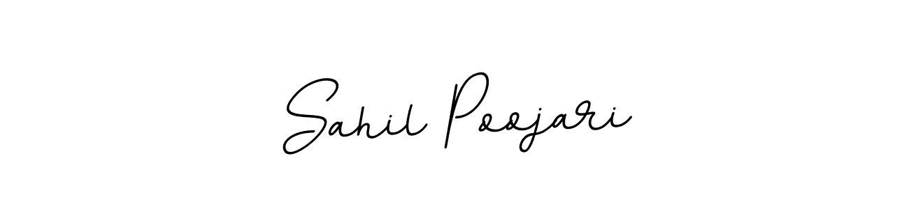 How to make Sahil Poojari name signature. Use BallpointsItalic-DORy9 style for creating short signs online. This is the latest handwritten sign. Sahil Poojari signature style 11 images and pictures png