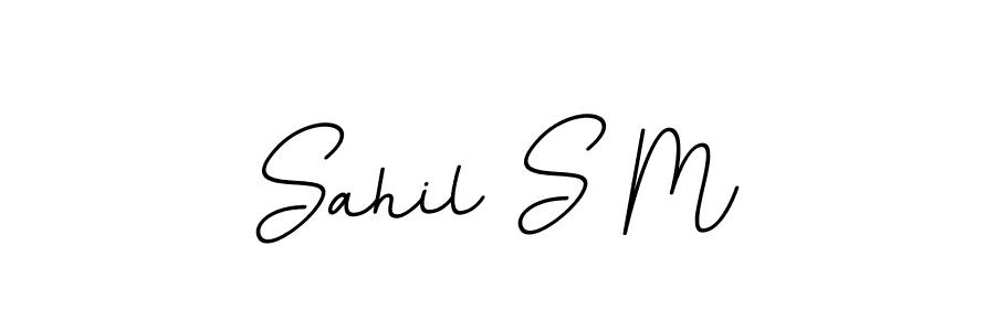 if you are searching for the best signature style for your name Sahil S M. so please give up your signature search. here we have designed multiple signature styles  using BallpointsItalic-DORy9. Sahil S M signature style 11 images and pictures png