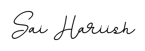Designed for modern professionals: Sai Hariish name signature crafted with BallpointsItalic-DORy9 script. Ready for digital PDF workflows. Sai Hariish signature style 11 images and pictures png