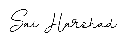 A sleek calligraphic signature for name Sai Harshad utilizing BallpointsItalic-DORy9 styling. Great for adding personal signatures to photos and art. Sai Harshad signature style 11 images and pictures png