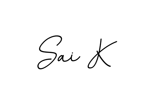 How to make Sai K name signature. Use BallpointsItalic-DORy9 style for creating short signs online. This is the latest handwritten sign. Sai K signature style 11 images and pictures png