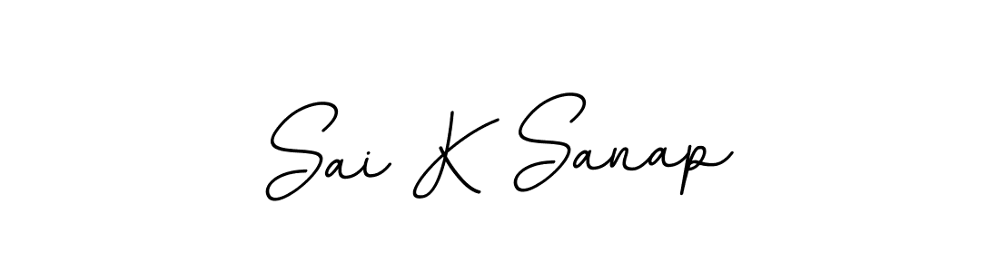 The best way (BallpointsItalic-DORy9) to make a short signature is to pick only two or three words in your name. The name Sai K Sanap include a total of six letters. For converting this name. Sai K Sanap signature style 11 images and pictures png