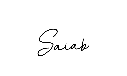 Use a signature maker to create a handwritten signature online. With this signature software, you can design (BallpointsItalic-DORy9) your own signature for name Saiab. Saiab signature style 11 images and pictures png