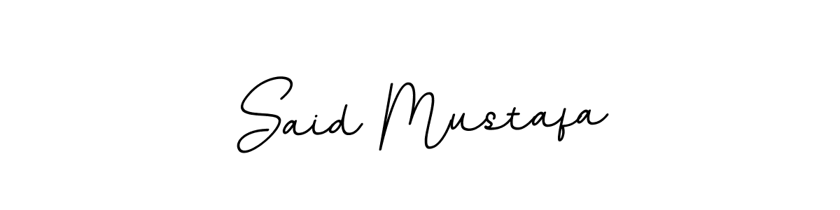 How to make Said Mustafa name signature. Use BallpointsItalic-DORy9 style for creating short signs online. This is the latest handwritten sign. Said Mustafa signature style 11 images and pictures png