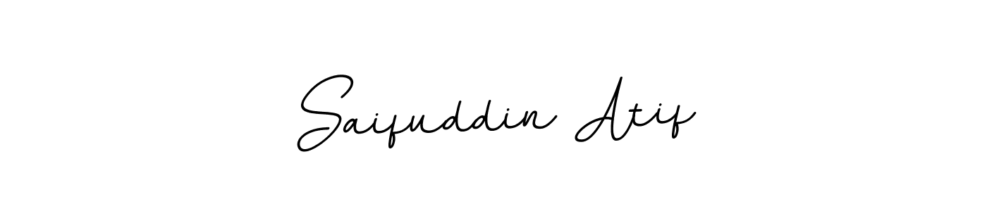 Use a signature maker to create a handwritten signature online. With this signature software, you can design (BallpointsItalic-DORy9) your own signature for name Saifuddin Atif. Saifuddin Atif signature style 11 images and pictures png