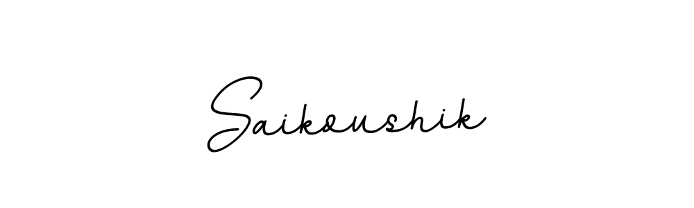 Use a signature maker to create a handwritten signature online. With this signature software, you can design (BallpointsItalic-DORy9) your own signature for name Saikoushik. Saikoushik signature style 11 images and pictures png