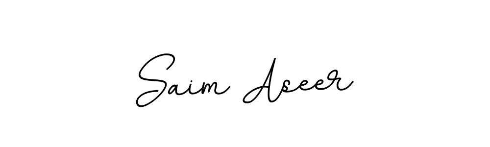 How to make Saim Aseer name signature. Use BallpointsItalic-DORy9 style for creating short signs online. This is the latest handwritten sign. Saim Aseer signature style 11 images and pictures png