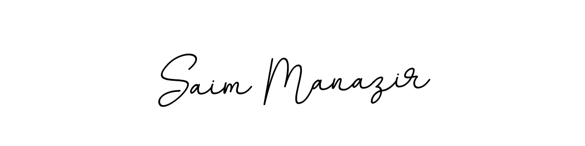 How to make Saim Manazir name signature. Use BallpointsItalic-DORy9 style for creating short signs online. This is the latest handwritten sign. Saim Manazir signature style 11 images and pictures png