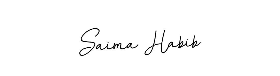 Design your own signature with our free online signature maker. With this signature software, you can create a handwritten (BallpointsItalic-DORy9) signature for name Saima Habib. Saima Habib signature style 11 images and pictures png