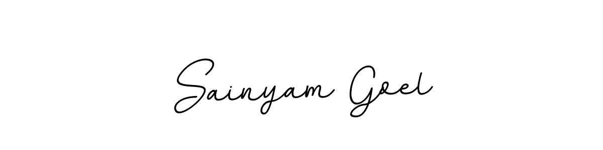 if you are searching for the best signature style for your name Sainyam Goel. so please give up your signature search. here we have designed multiple signature styles  using BallpointsItalic-DORy9. Sainyam Goel signature style 11 images and pictures png