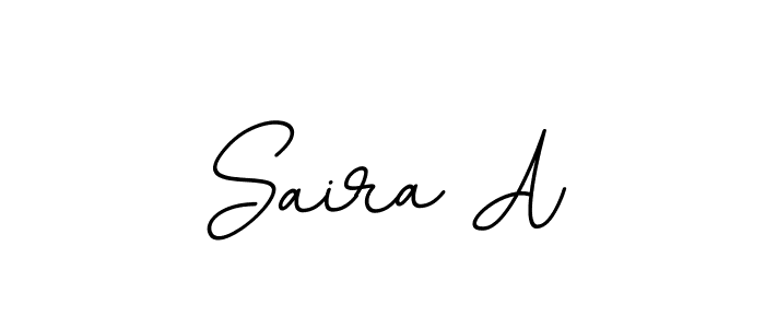 Use a signature maker to create a handwritten signature online. With this signature software, you can design (BallpointsItalic-DORy9) your own signature for name Saira A. Saira A signature style 11 images and pictures png