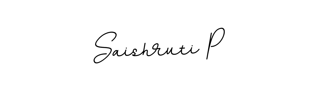 Use a signature maker to create a handwritten signature online. With this signature software, you can design (BallpointsItalic-DORy9) your own signature for name Saishruti P. Saishruti P signature style 11 images and pictures png